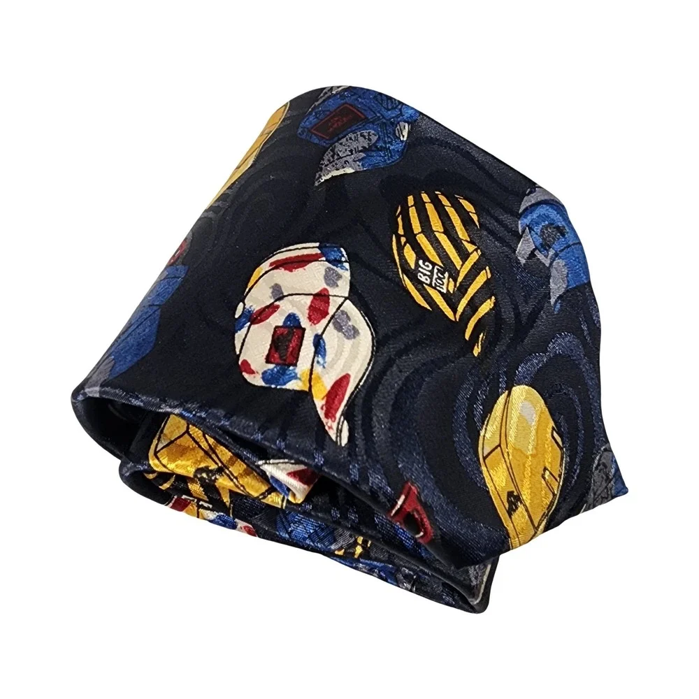 Home Improvement Tim's Work Hard Hat Tie‎ Navy Polyester Men's Necktie